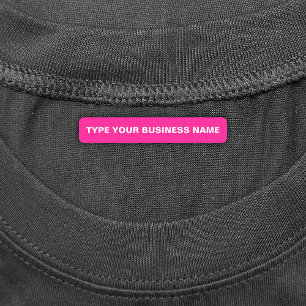 Business Name on Pink Rectangle Iron On Label