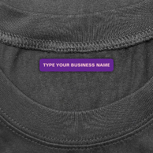 Business Name on Purple Rectangle Iron On Label