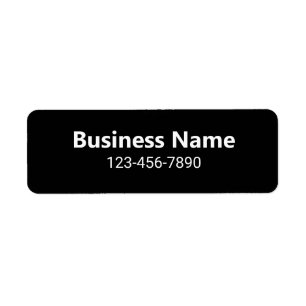 Business Name Phone Number Black Product Label Return Address Label