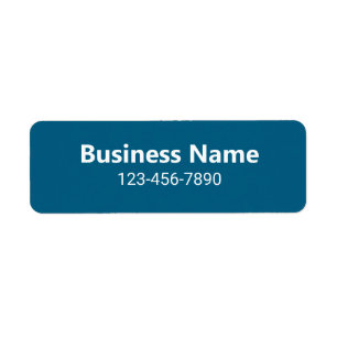 Business Name Phone Number Blue Product Label Return Address Label