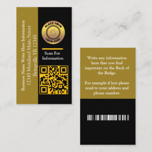 Business Name QR Code Bar Code Custom Card