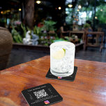 Business name qr code instagram black white coaster<br><div class="desc">Personalise and add your business name,  your own qr code to your Instagram account and a text.  Black background,  white text.  With the text x2: Follow us!</div>