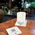Business name qr code instagram stone coaster<br><div class="desc">Personalise and add your business name,  your own qr code to your Instagram account and a text.  Black text.  With the text x2: Follow us!</div>