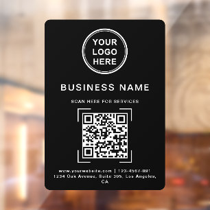 Business Name QR Code Logo Black & White