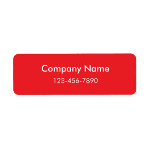 Business Name Red White Phone Number Product Label Return Address Label