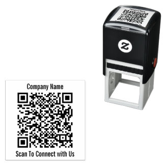 Business Name Scan to Connect QR Code Template Self-inking Stamp