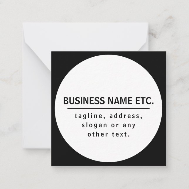 Business Name & Slogan/other text | Black & White Card (Front)