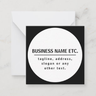 Business Name & Slogan/other text   Black & White Card