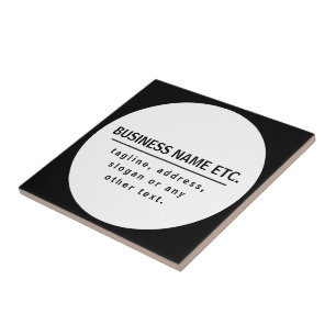 Business Name & Slogan/other text   Black & White Ceramic Tile