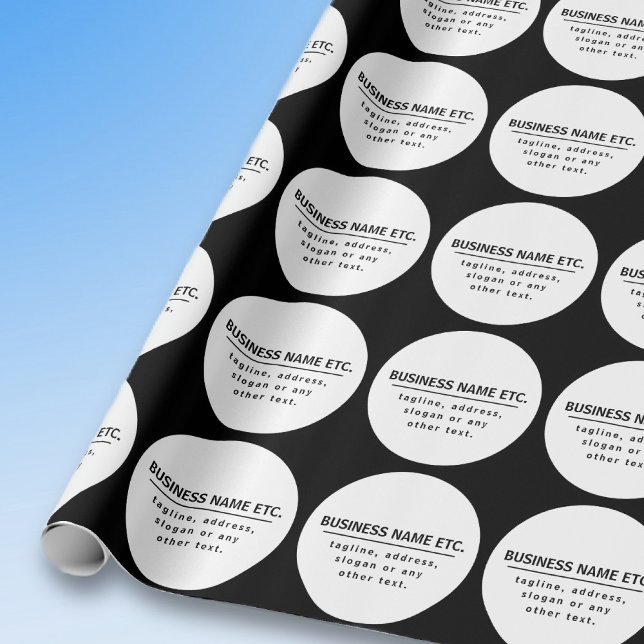 Business Name & Slogan/other text | Black & White Wrapping Paper (Creator Uploaded)