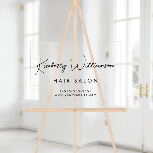 Business Name Stylish Signature Script Acrylic Sign (Creator Uploaded)