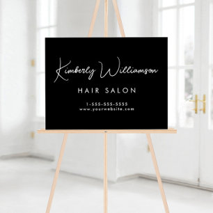 Business Name Stylish Signature Script Black Acrylic Sign