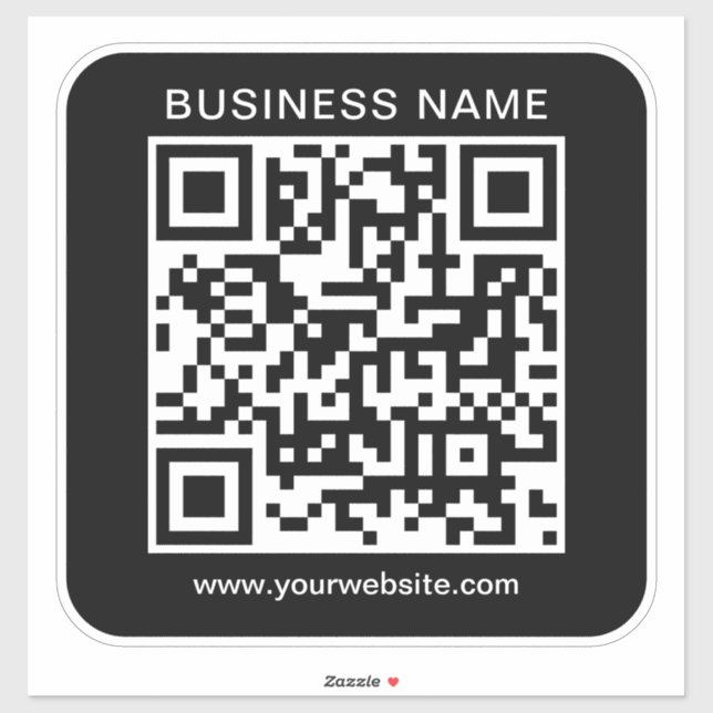Business Name Url QR Code Template Custom Large (Sheet)