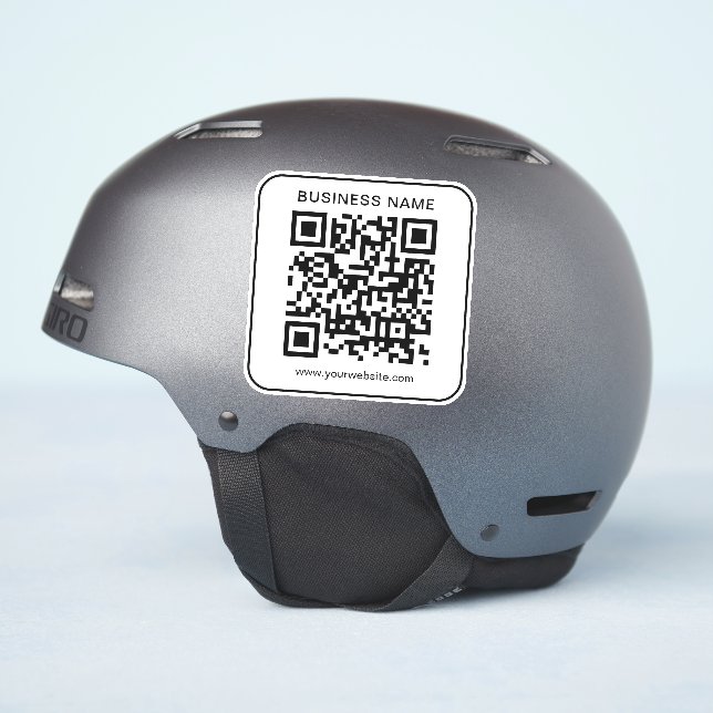 Business Name Url QR Code Template Simple Custom (Helmet Side)