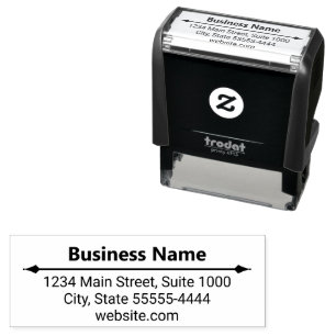 Business Name Website Fancy Line Return Address Self-inking Stamp