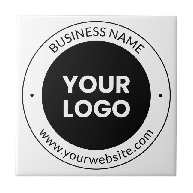 Business Name & Website or Slogan, Thank You Etc. Ceramic Tile (Front)