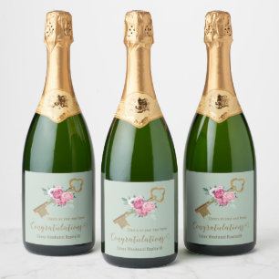 Business New Home Congratulations   Real Estate  Sparkling Wine Label