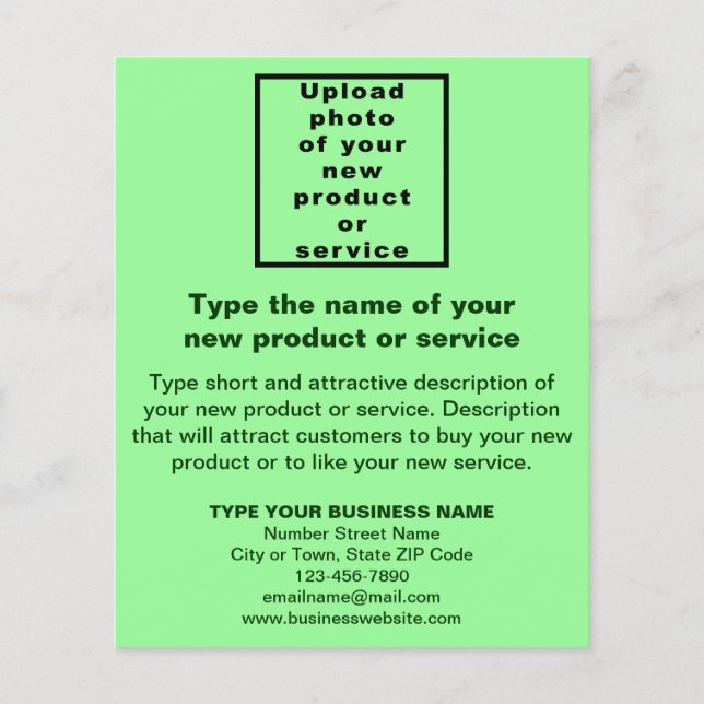 Business New Product or Service Light Green Flyer (Front)