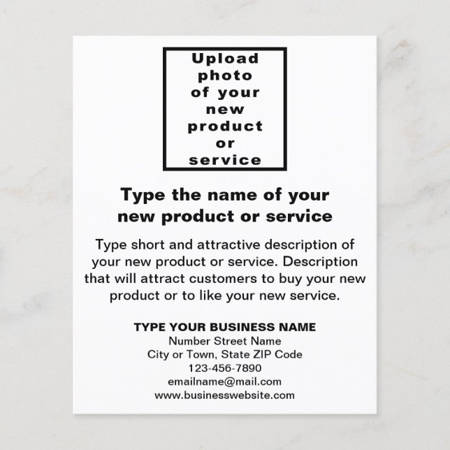 Business New Product or Service on Black and White Flyer (Front)