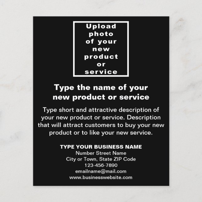 Business New Product or Service on Black Flyer (Front)