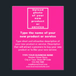 Business New Product or Service on Pink Flyer<br><div class="desc">Are you ready and excited to sell your new product or offer your new service to your customers? Are you looking for marketing material to advertise your new product or service? Please see this pink flyer. You might like it. Font colour is white. To customise this flyer, upload the photo...</div>