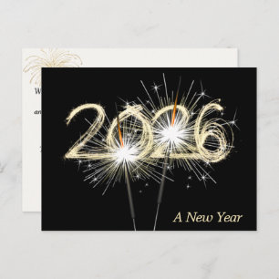 Business New Year 2025 Sparkler Postcard