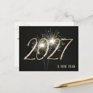 Business New Year 2027 Party Sparklers Postcard