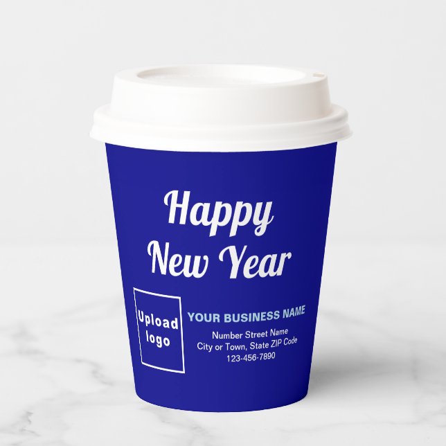 Business New Year Blue Paper Cup (Front)