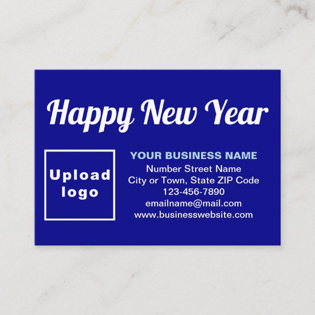 Business New Year Greeting on Blue Enclosure Card (Front)