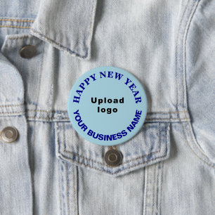 Business New Year Greeting on Light Blue Round 7.5 Cm Round Badge