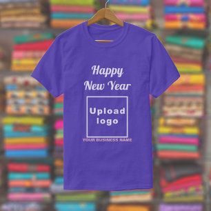 Business New Year Greeting on Purple T-Shirt