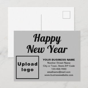 Business New Year Grey Holiday Postcard