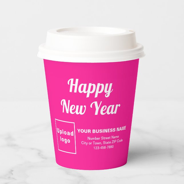 Business New Year Pink Paper Cup (Front)