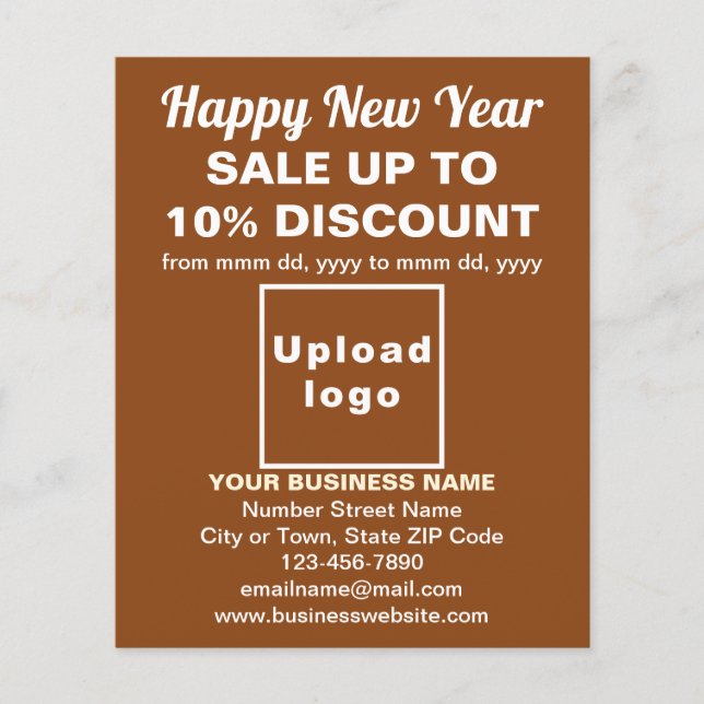 Business New Year Sale on Brown Flyer (Front)