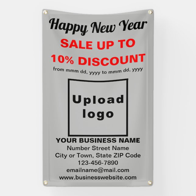 Business New Year Sale on Grey Banner (Vertical)