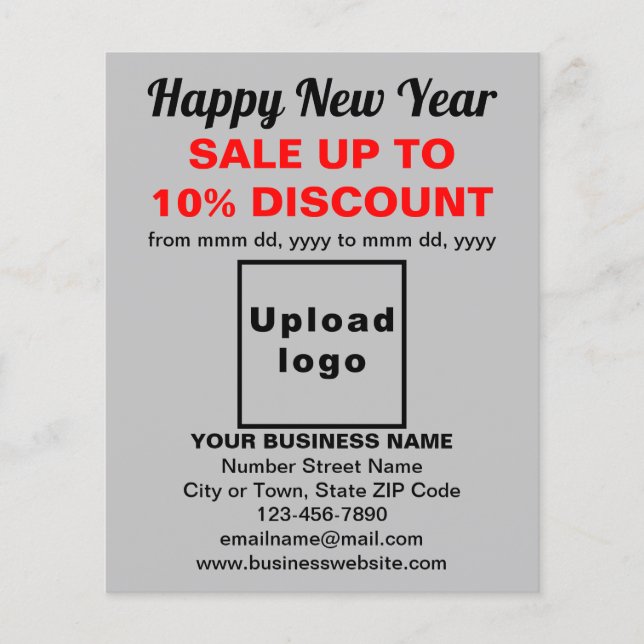 Business New Year Sale on Grey Flyer (Front)