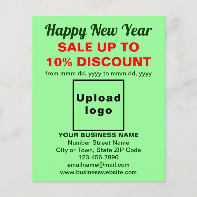 Business New Year Sale on Light Green Flyer (Front)