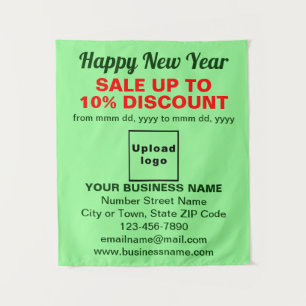 Business New Year Sale on Light Green Tapestry