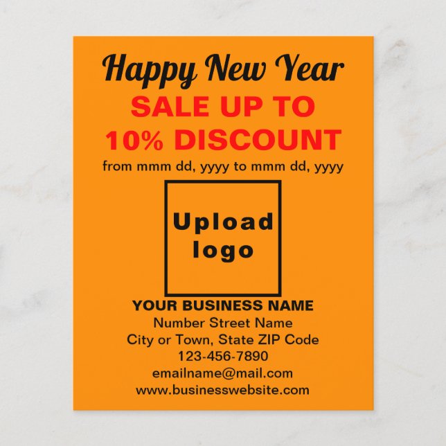 Business New Year Sale on Orange Colour Flyer (Front)