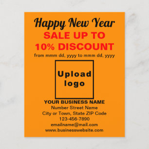 Business New Year Sale on Orange Colour Flyer