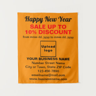 Business New Year Sale on Orange Colour Tapestry