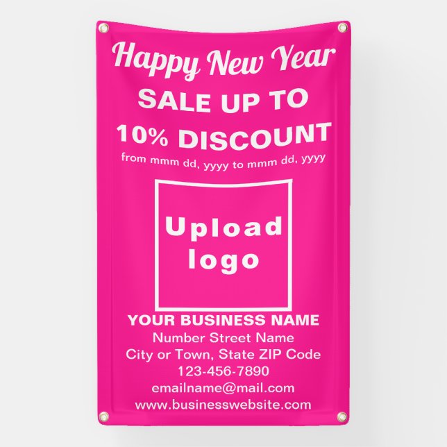 Business New Year Sale on Pink Banner (Vertical)