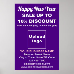 Business New Year Sale on Purple Poster