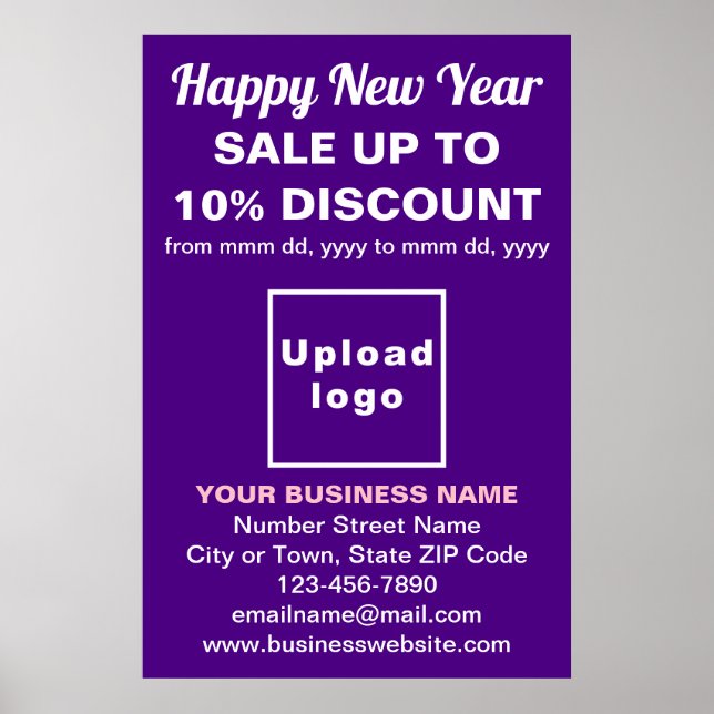 Business New Year Sale on Purple Poster (Front)