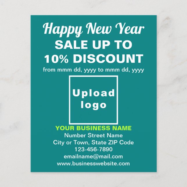 Business New Year Sale on Teal Green Flyer (Front)