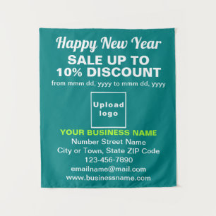 Business New Year Sale on Teal Green Tapestry