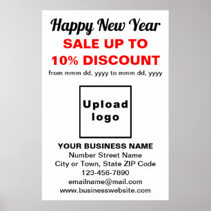 Business New Year Sale on White Poster