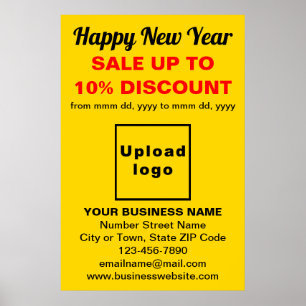 Business New Year Sale on Yellow Poster