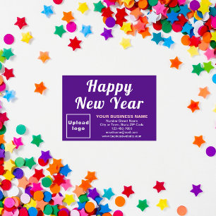 Business New Year Small Purple Flat Card