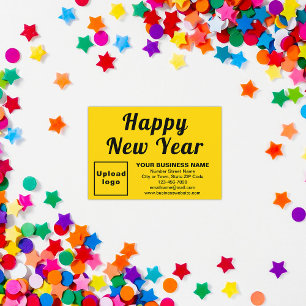 Business New Year Small Yellow Flat Card
